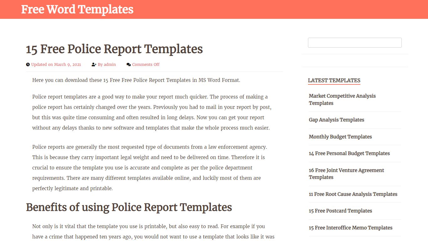 15 Free Police Report Templates - Free Word Templates